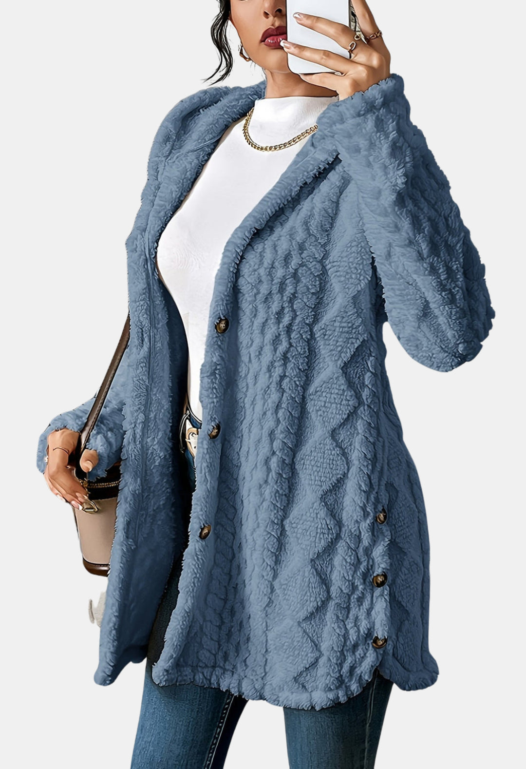 Hollandia | Textured Knit Cardigan with Button Front
