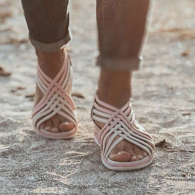 Hollis | Strappy Flat Sandals with Slingback