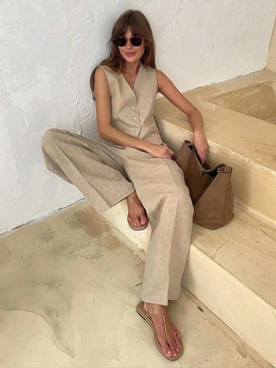 Holly | Wide-Leg Vest and Pant Set