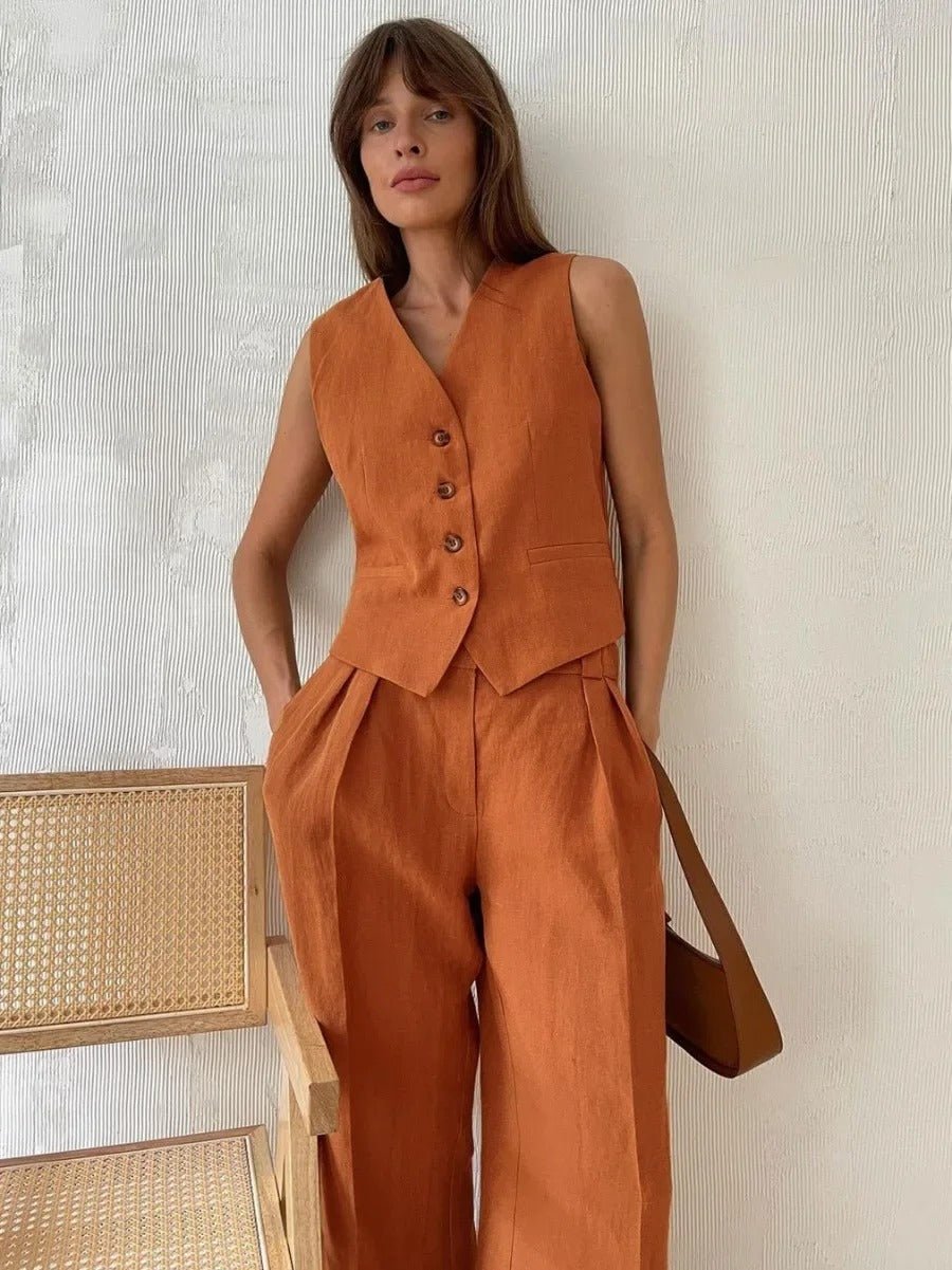 Holly | Wide-Leg Vest and Pant Set