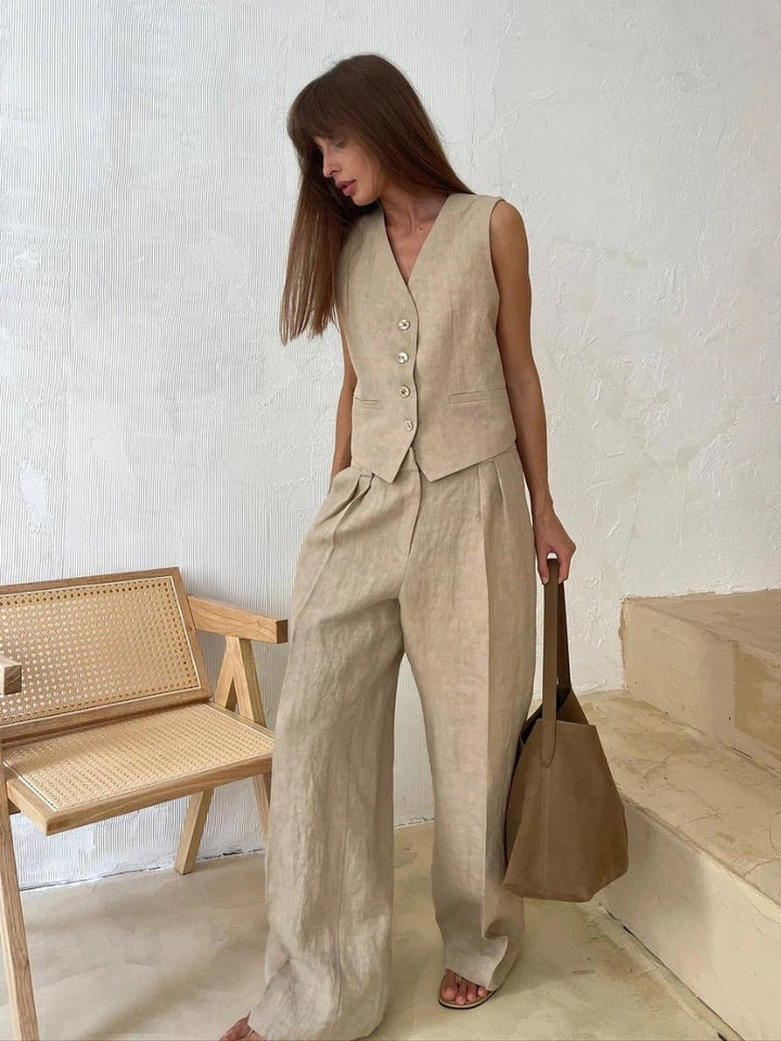 Holly | Wide-Leg Vest and Pant Set