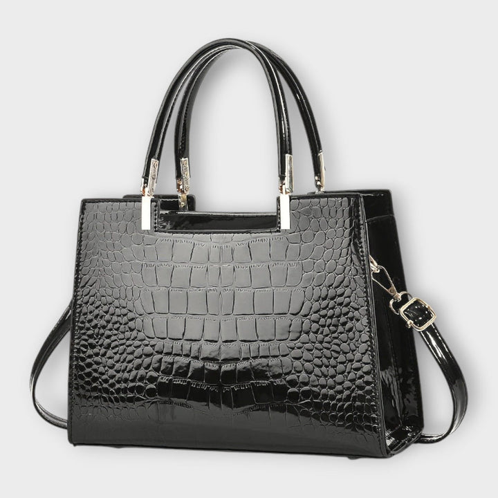 Hoor | Croc Embossed Satchel Bag with Top Handles
