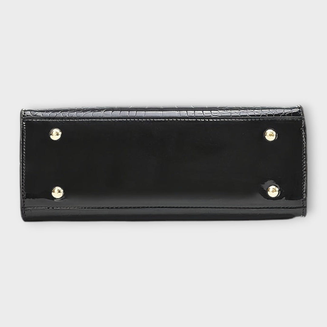 Hoor | Croc Embossed Satchel Bag with Top Handles