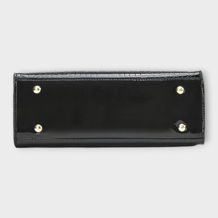 Hoor | Croc Embossed Satchel Bag with Top Handles