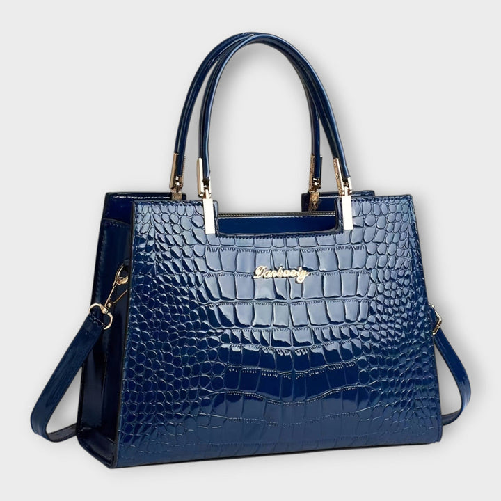 Hoor | Croc Embossed Satchel Bag with Top Handles
