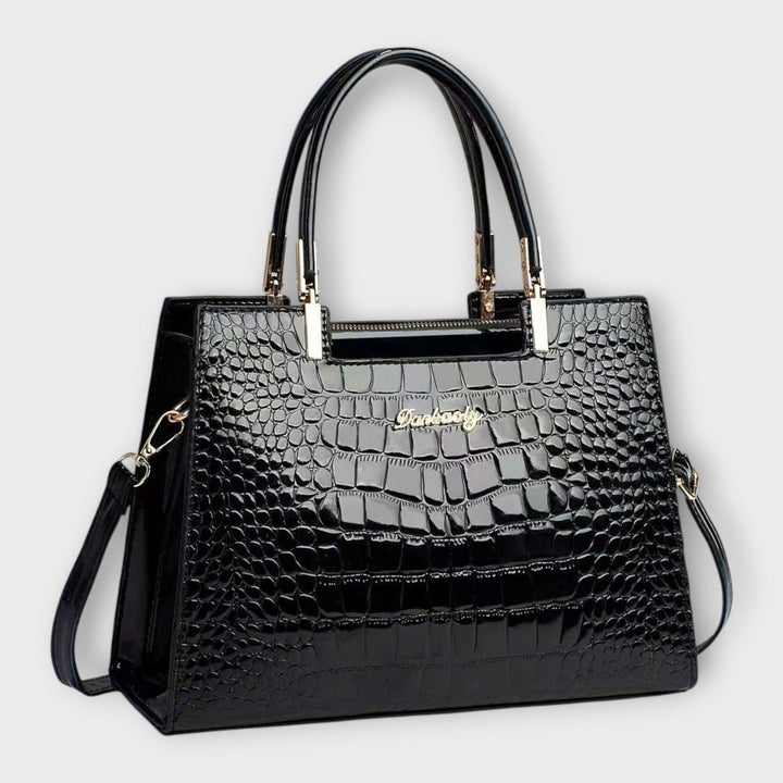 Hoor | Croc Embossed Satchel Bag with Top Handles