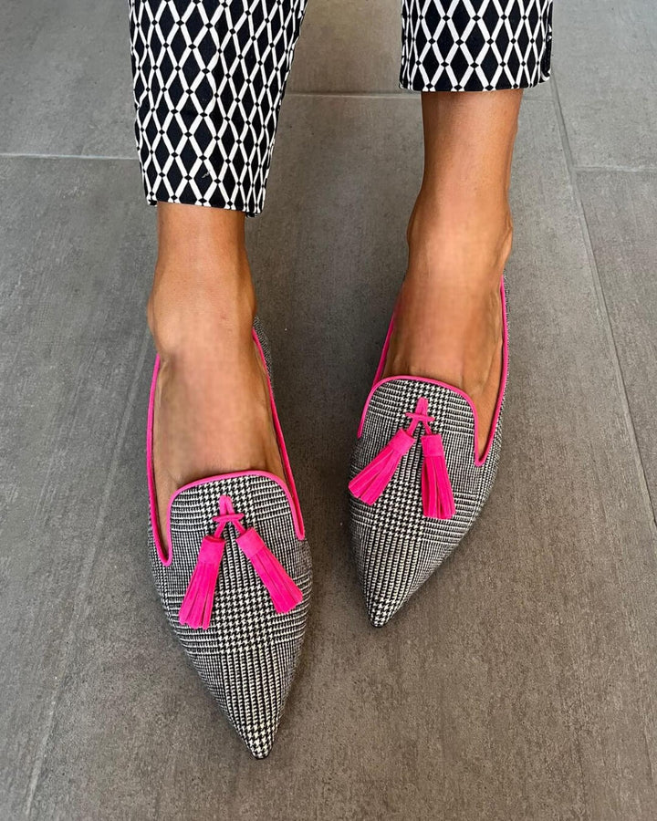 Huda | Pointed Toe Tassel Loafers