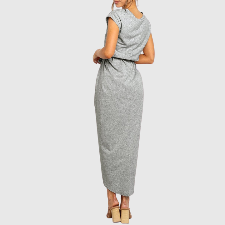 Ilyzara | Modern Tie Waist Midi Dress with Wrap Skirt