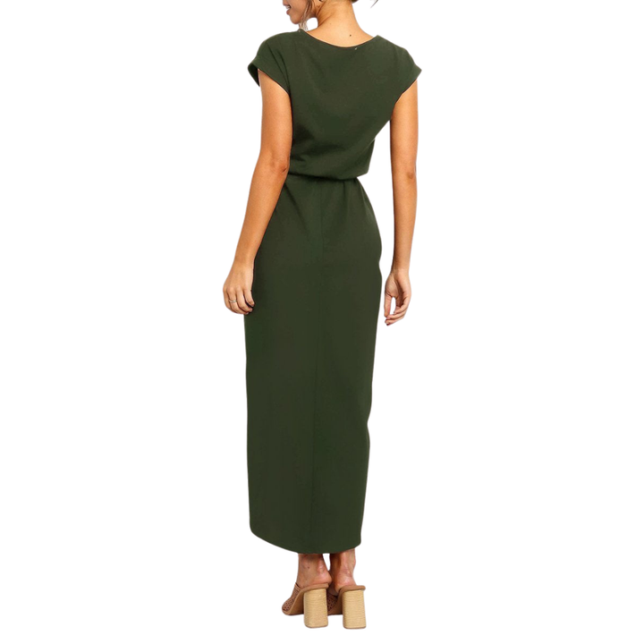 Ilyzara | Modern Tie Waist Midi Dress with Wrap Skirt