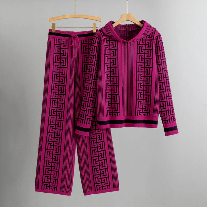 Imogen | Knit Hoodie and Wide-Leg Pants Set