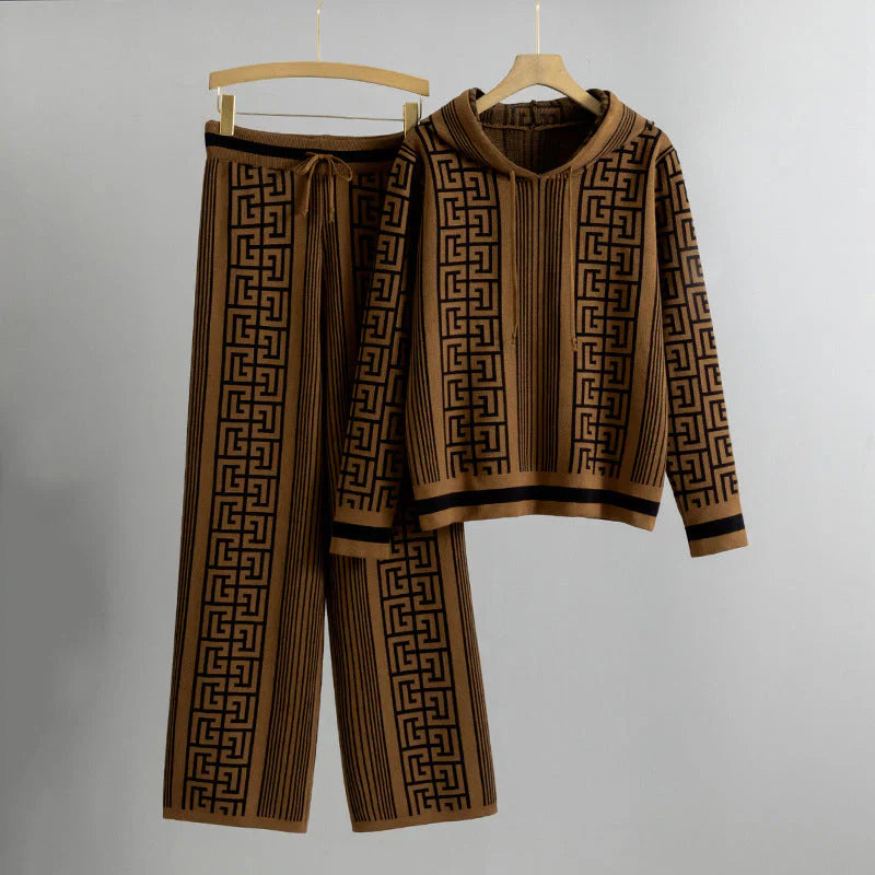 Imogen | Knit Hoodie and Wide-Leg Pants Set