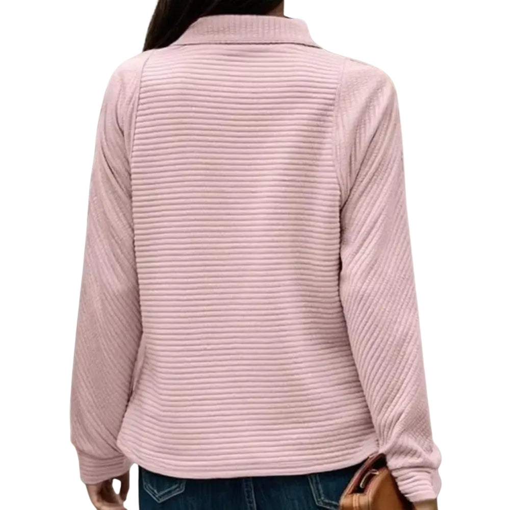 Indie | Ribbed Half Zip Knit Sweater