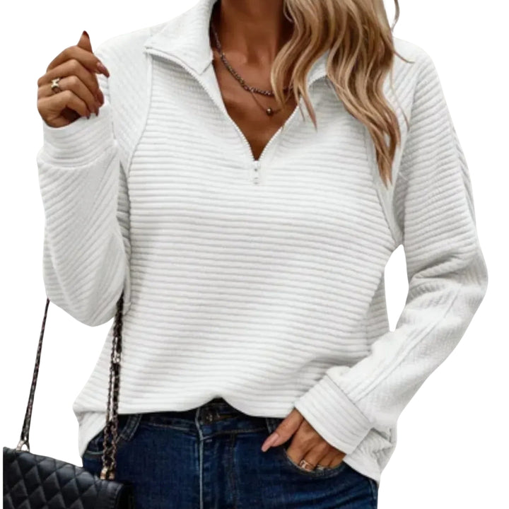 Indie | Ribbed Half Zip Knit Sweater