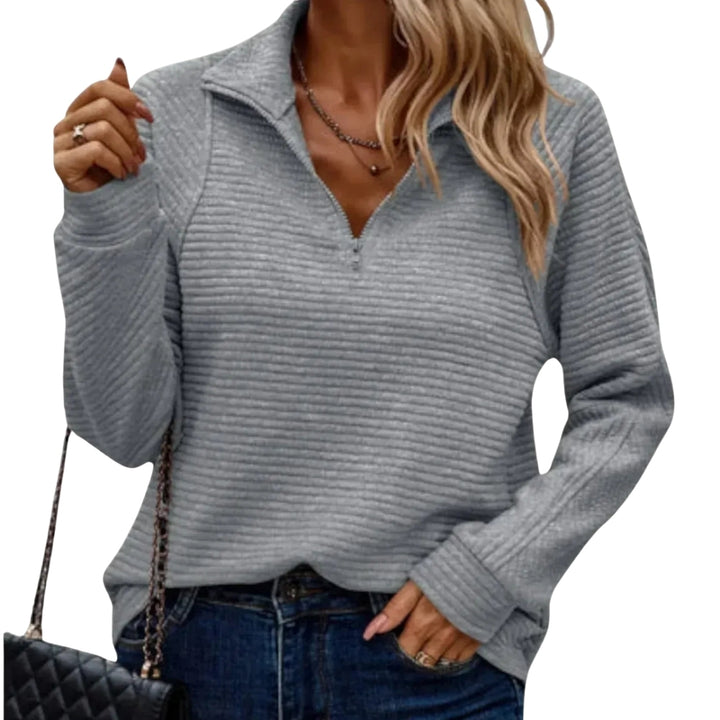 Indie | Ribbed Half Zip Knit Sweater