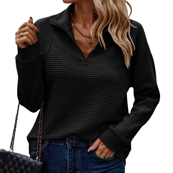Indie | Ribbed Half Zip Knit Sweater