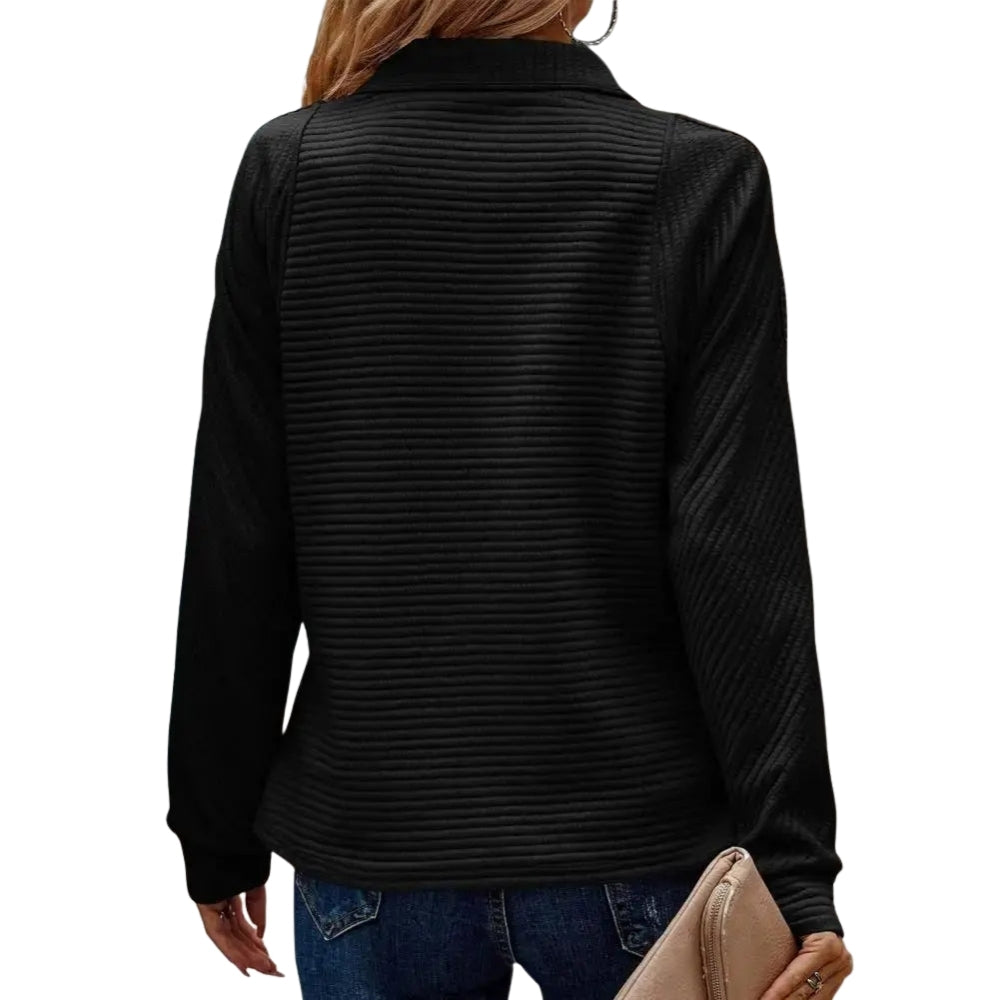 Indie | Ribbed Half Zip Knit Sweater