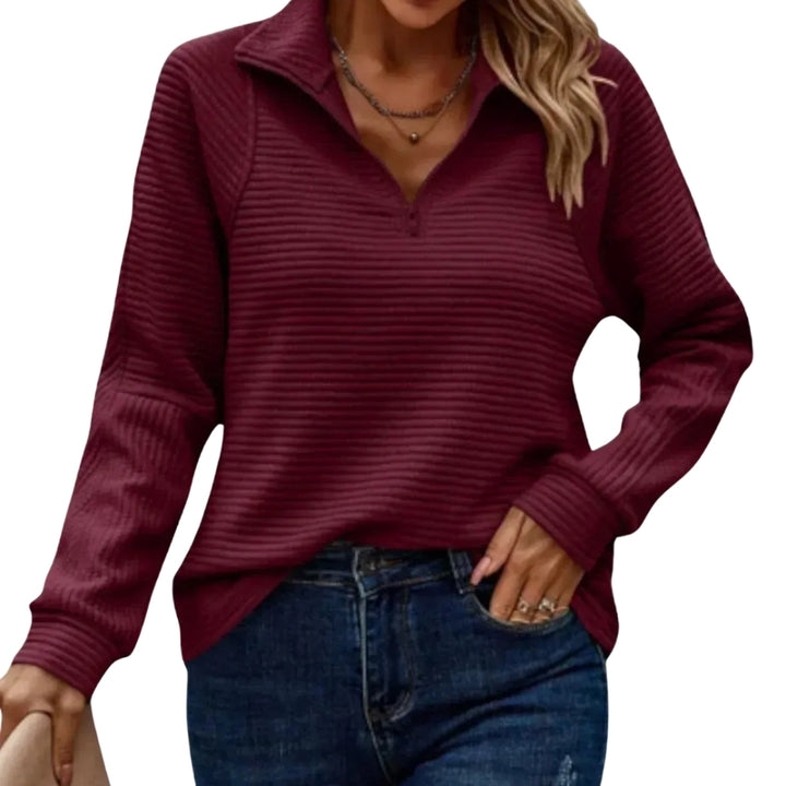 Indie | Ribbed Half Zip Knit Sweater