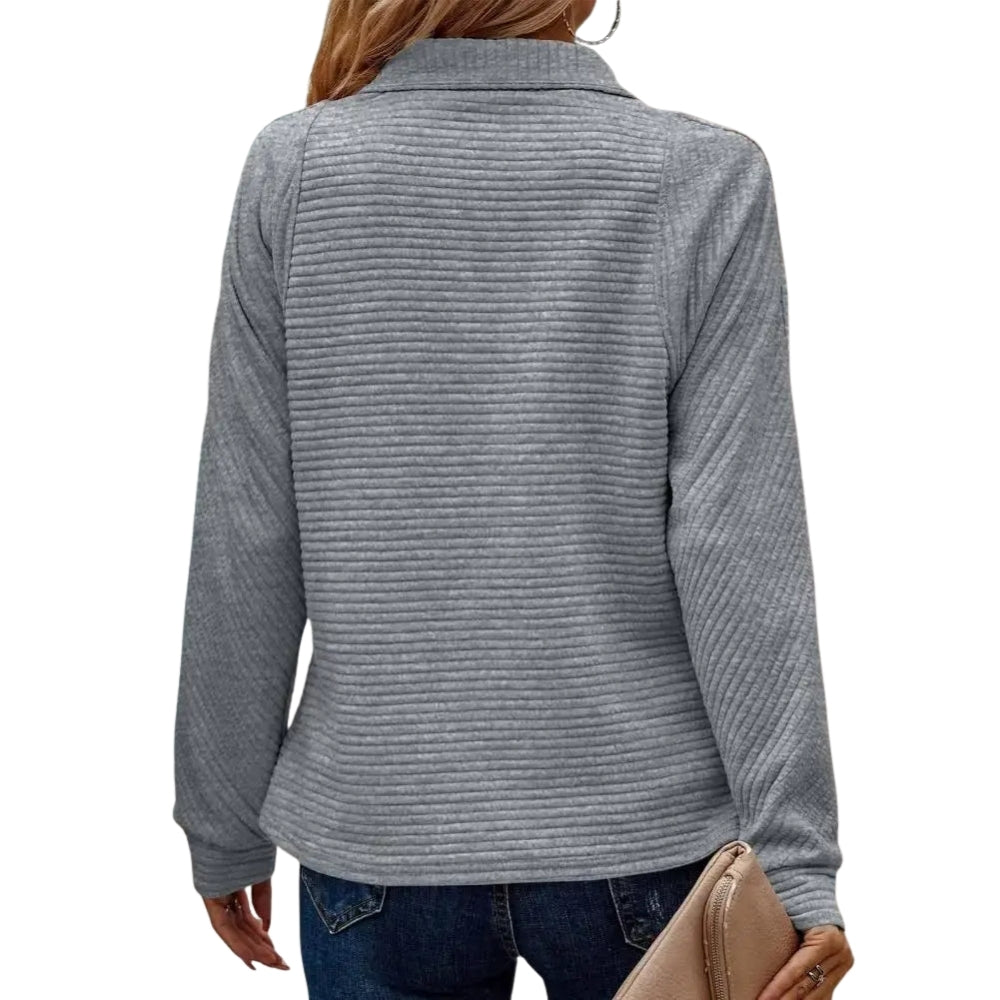 Indie | Ribbed Half Zip Knit Sweater