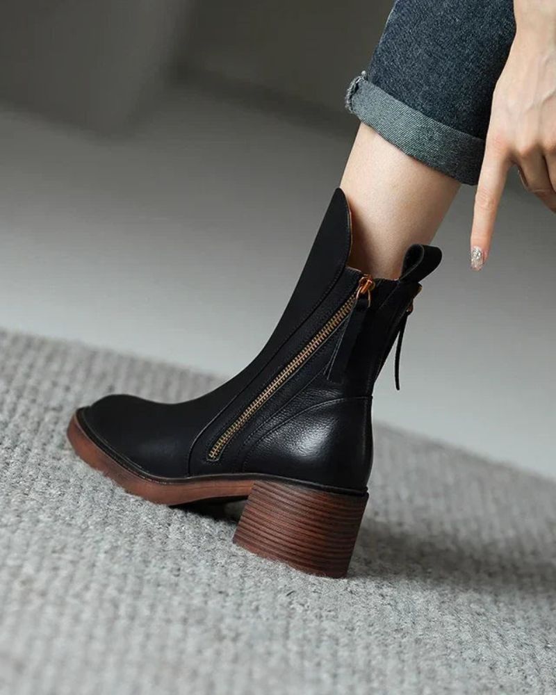 Iola | Refined Ankle Boots with Side Zip