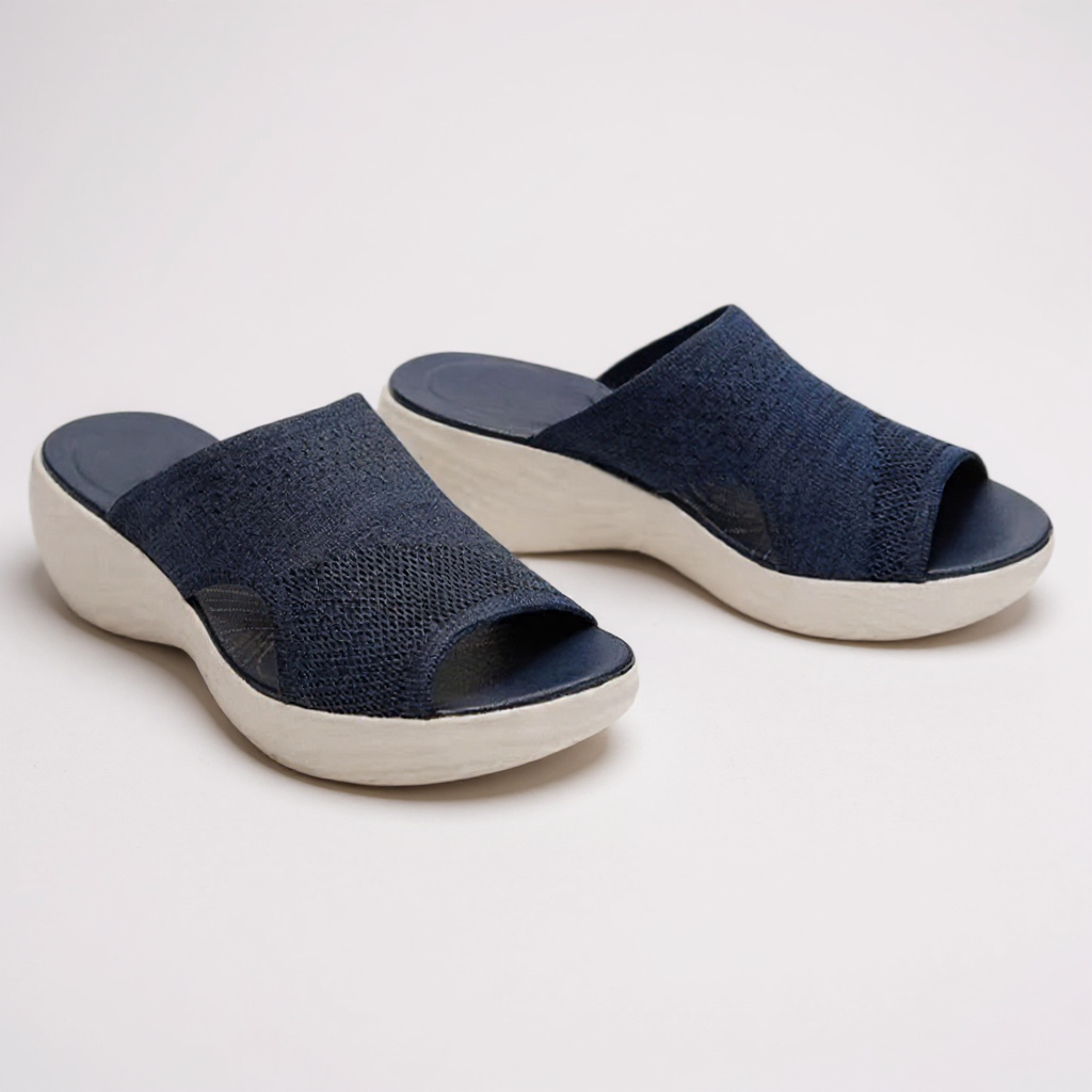 Iolanthe | Platform Slide Sandals with Knit Upper