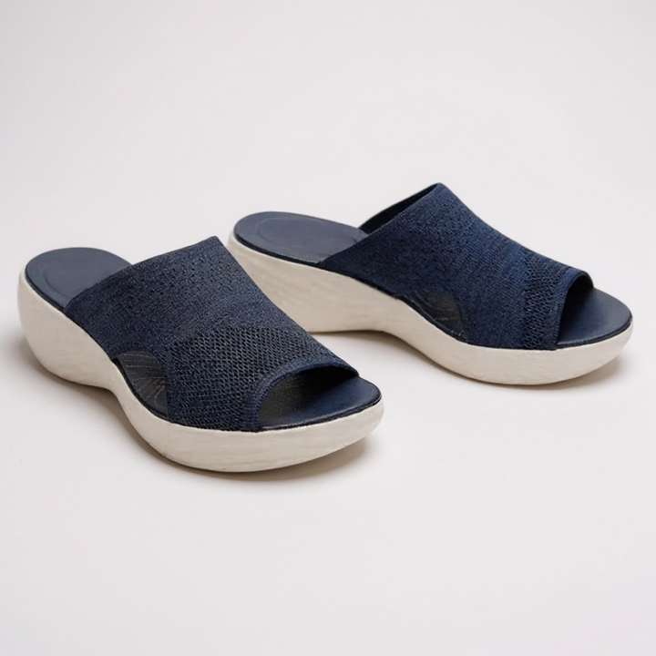 Iolanthe | Platform Slide Sandals with Knit Upper