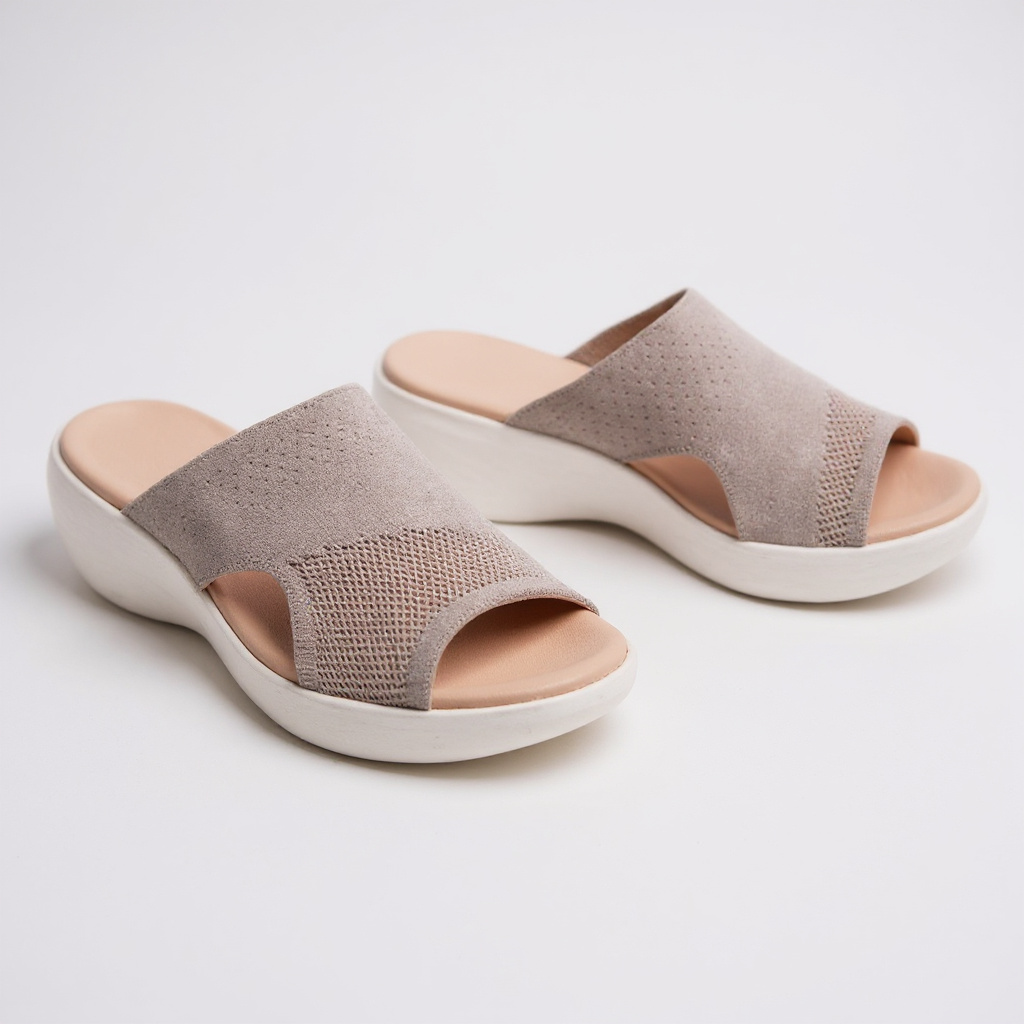 Iolanthe | Platform Slide Sandals with Knit Upper