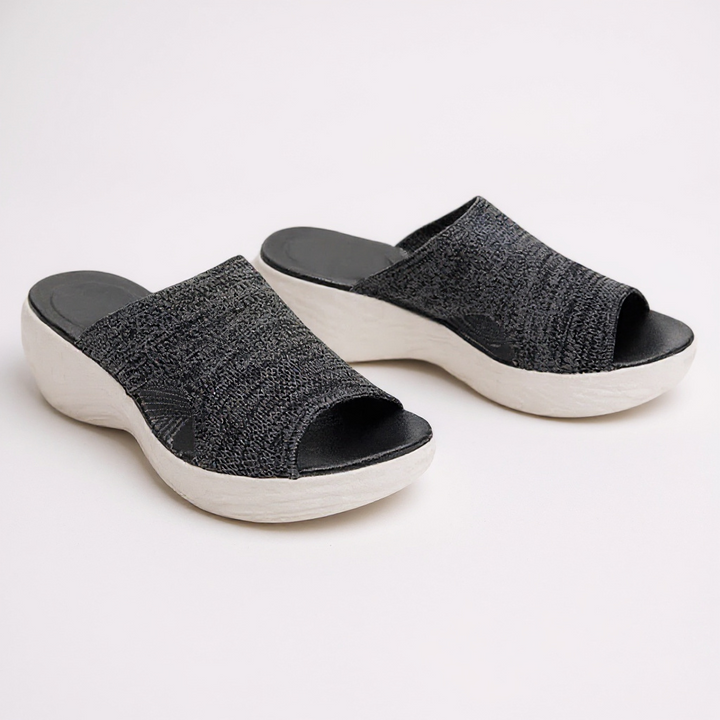 Iolanthe | Platform Slide Sandals with Knit Upper