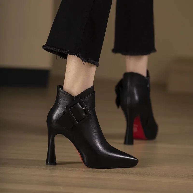 Isabella | Elegant Ankle Boots with Buckle Detail