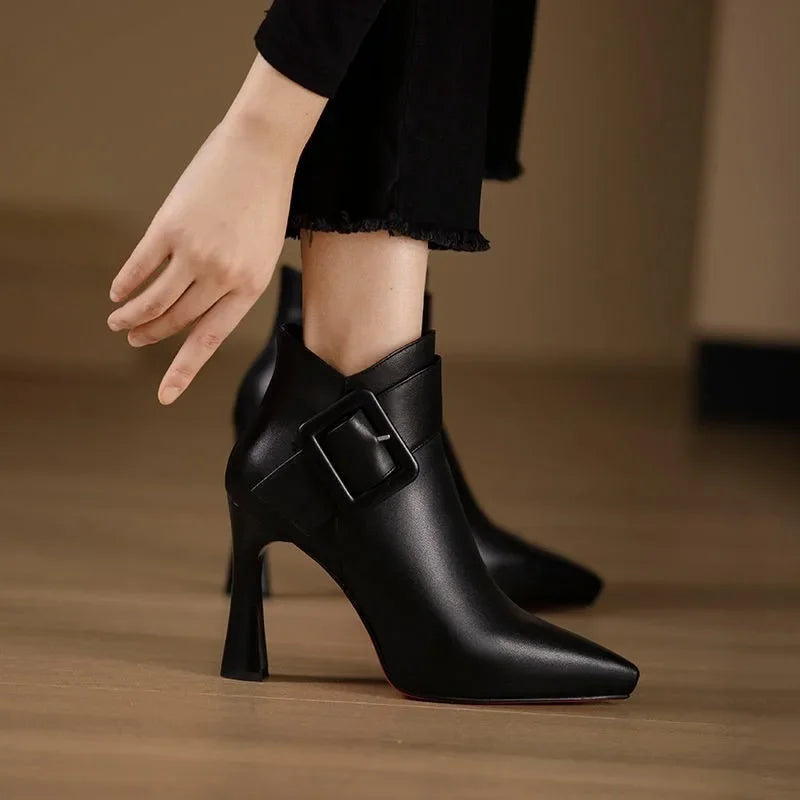 Isabella | Elegant Ankle Boots with Buckle Detail