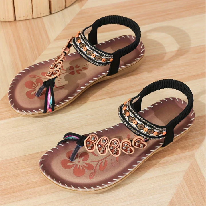 Isla | Boho Sandals With Beaded Strap Detail