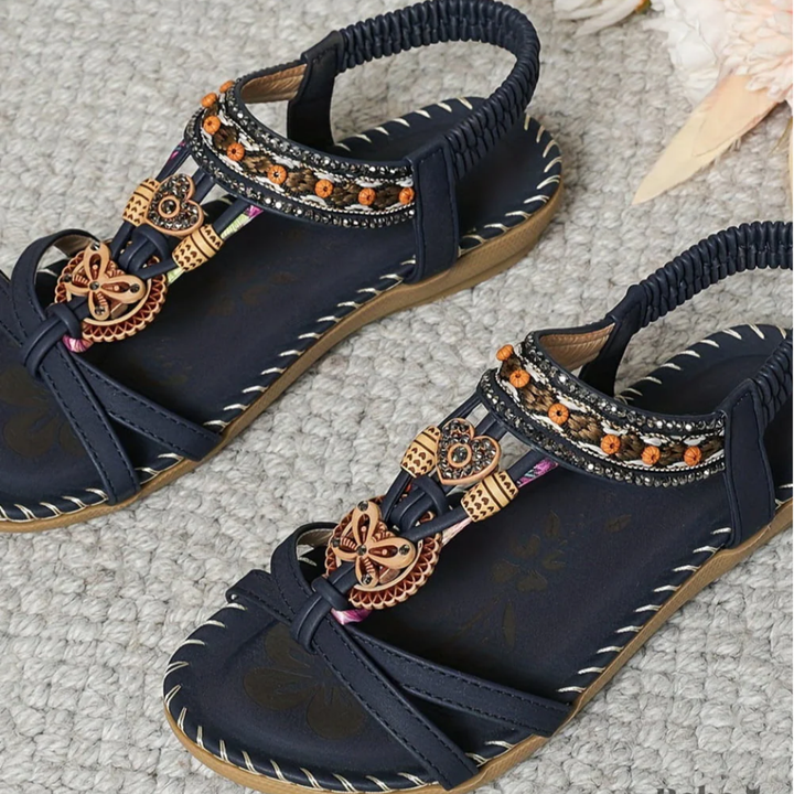 Isla | Boho Sandals With Beaded Strap Detail