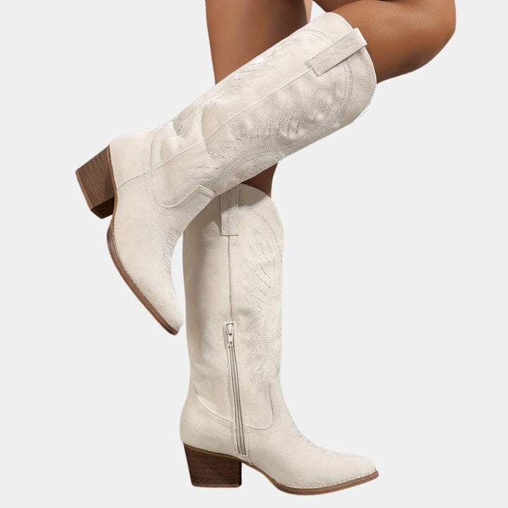 Iva | Classic Western Cowboy Boots with Embroidered Detail