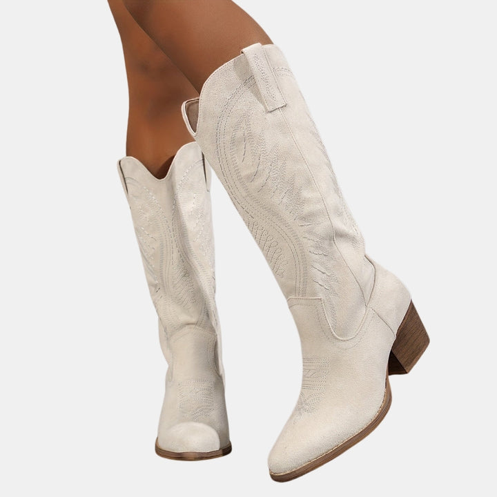 Iva | Classic Western Cowboy Boots with Embroidered Detail