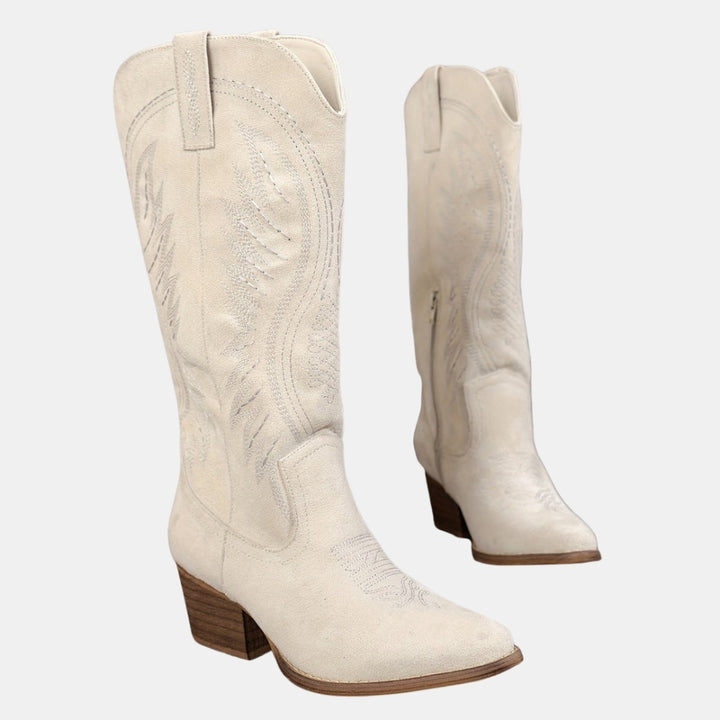 Iva | Classic Western Cowboy Boots with Embroidered Detail