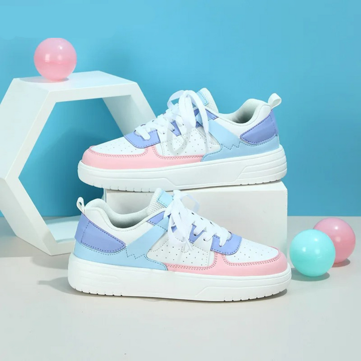Jade | Casual Platform Sneakers with Contrast Panels
