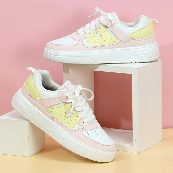 Jade | Casual Platform Sneakers with Contrast Panels
