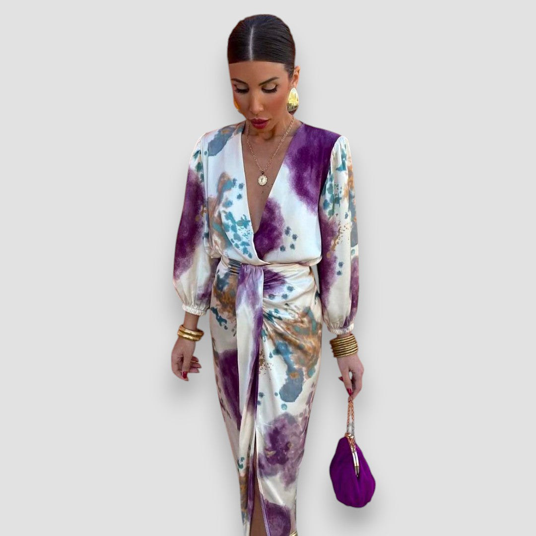 Janelle | Wrap Blouse and Midi Skirt Set