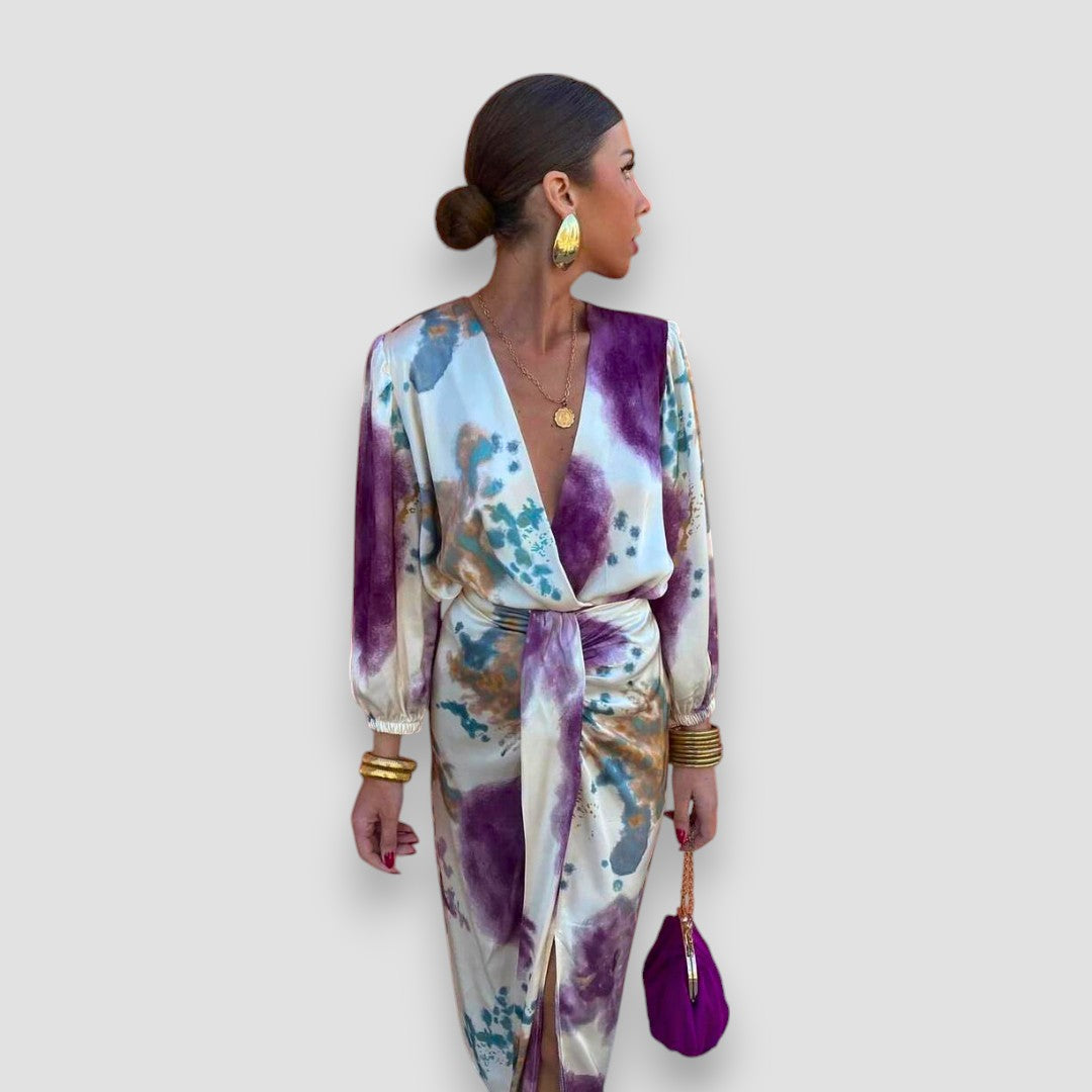 Janelle | Wrap Blouse and Midi Skirt Set