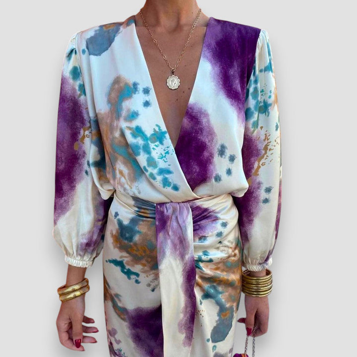 Janelle | Wrap Blouse and Midi Skirt Set
