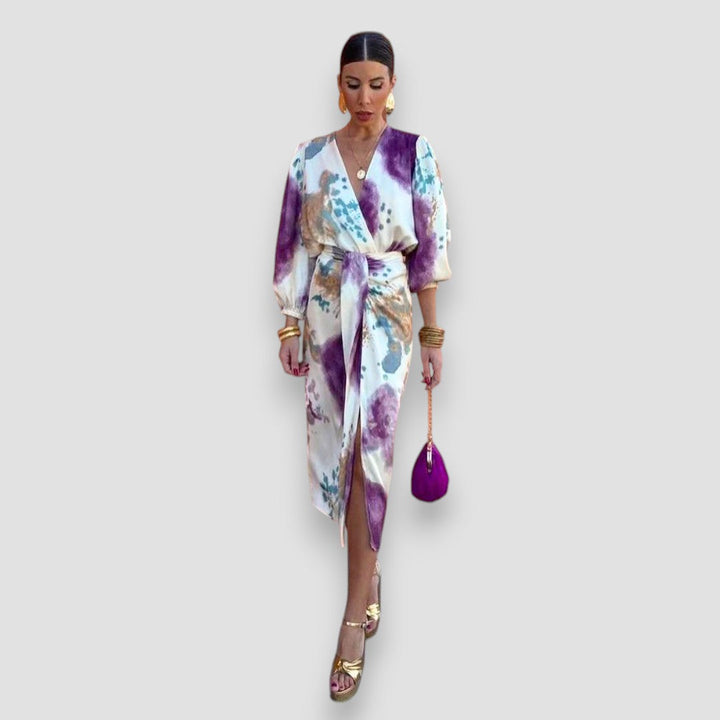 Janelle | Wrap Blouse and Midi Skirt Set