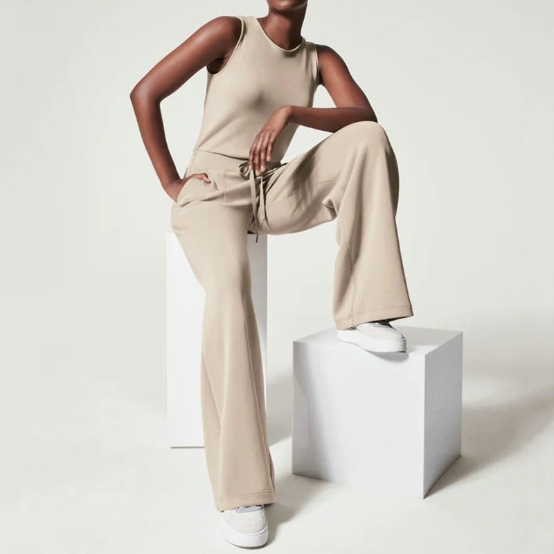 Janine | Sleeveless Jumpsuit with Wide Leg Pants