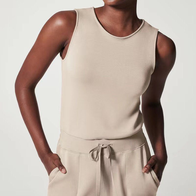 Janine | Sleeveless Jumpsuit with Wide Leg Pants