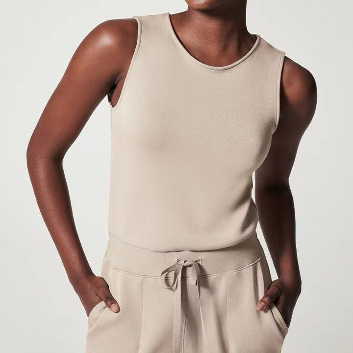 Janine | Sleeveless Jumpsuit with Wide Leg Pants