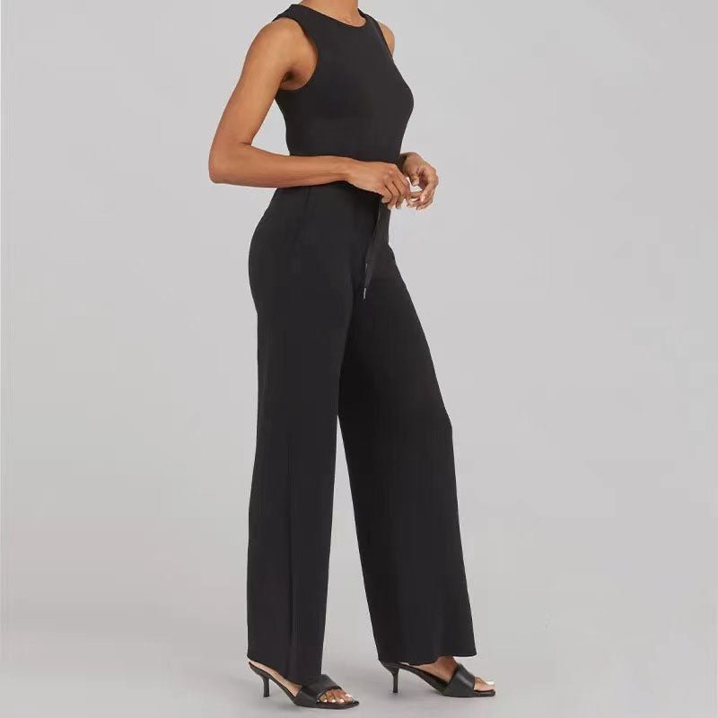 Janine | Sleeveless Jumpsuit with Wide Leg Pants