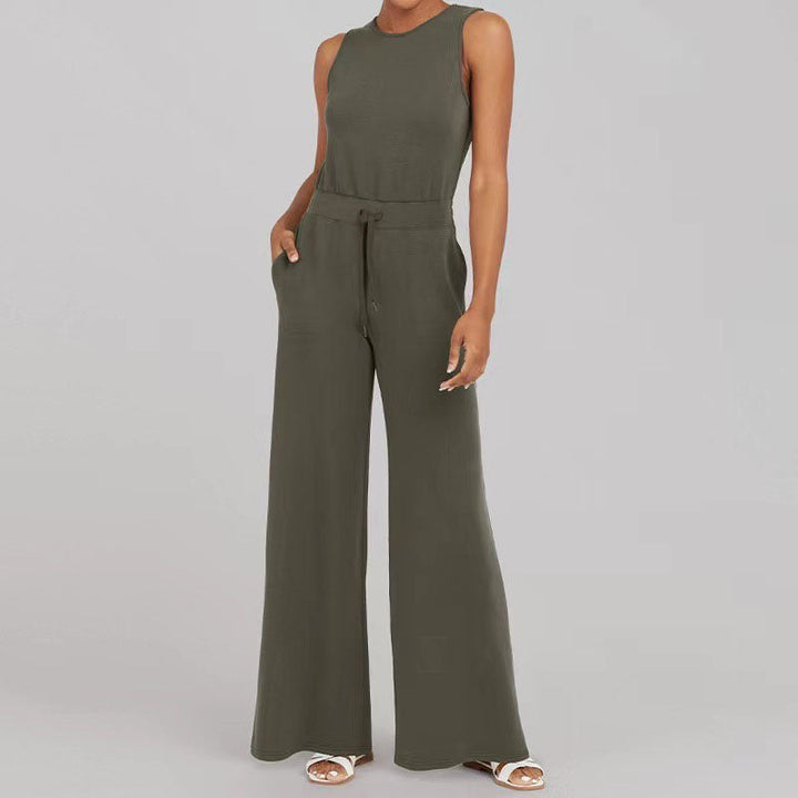Janine | Sleeveless Jumpsuit with Wide Leg Pants