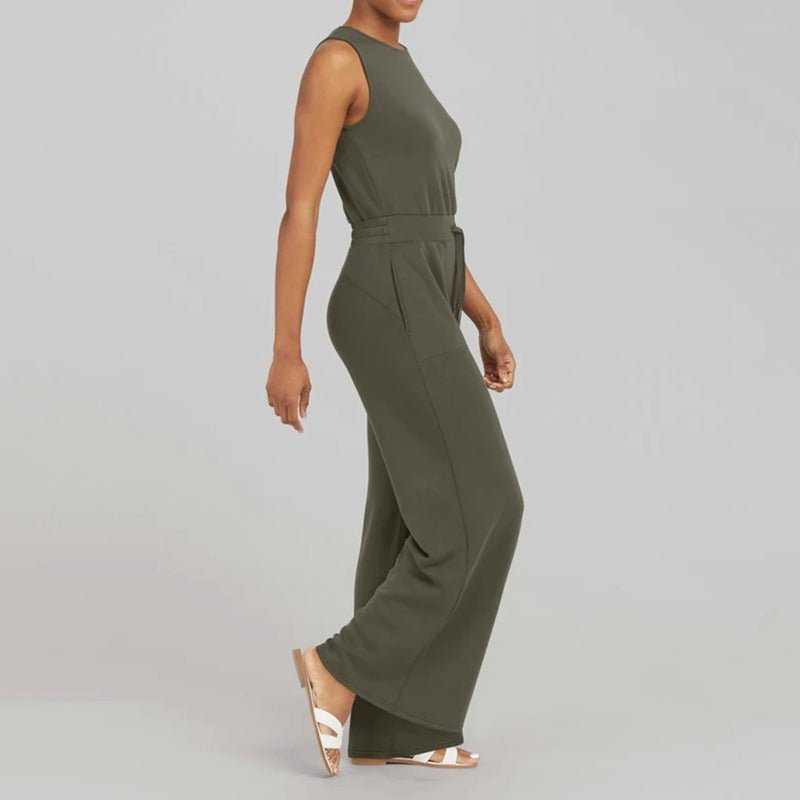 Janine | Sleeveless Jumpsuit with Wide Leg Pants