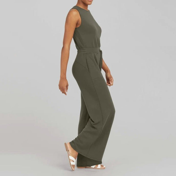 Janine | Sleeveless Jumpsuit with Wide Leg Pants