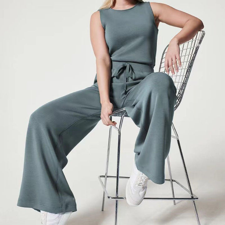 Janine | Sleeveless Jumpsuit with Wide Leg Pants