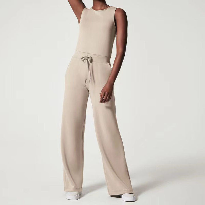 Janine | Sleeveless Jumpsuit with Wide Leg Pants