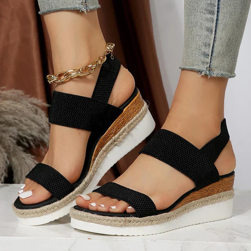 Jeralyn | Platform Sandals with Elastic Strap